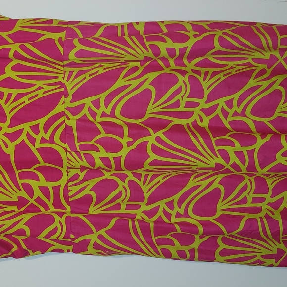 Ashley Stewart Tropical Floral Print Dress Size 24 Pink Green Chartreuse - Picture 4 of 16